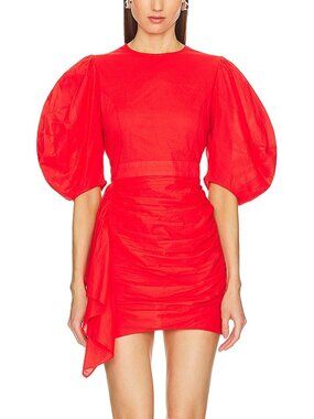 Rhode Pia Cotton Mini Dress in Chili Red Size XS
